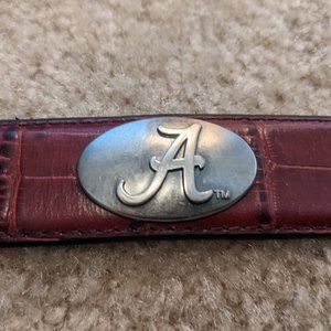 University of Alabama Leather Belt with Script A Logo